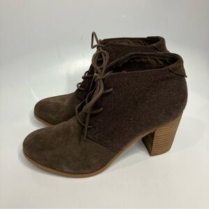 Toms brown Lunata booties mixed media size 9